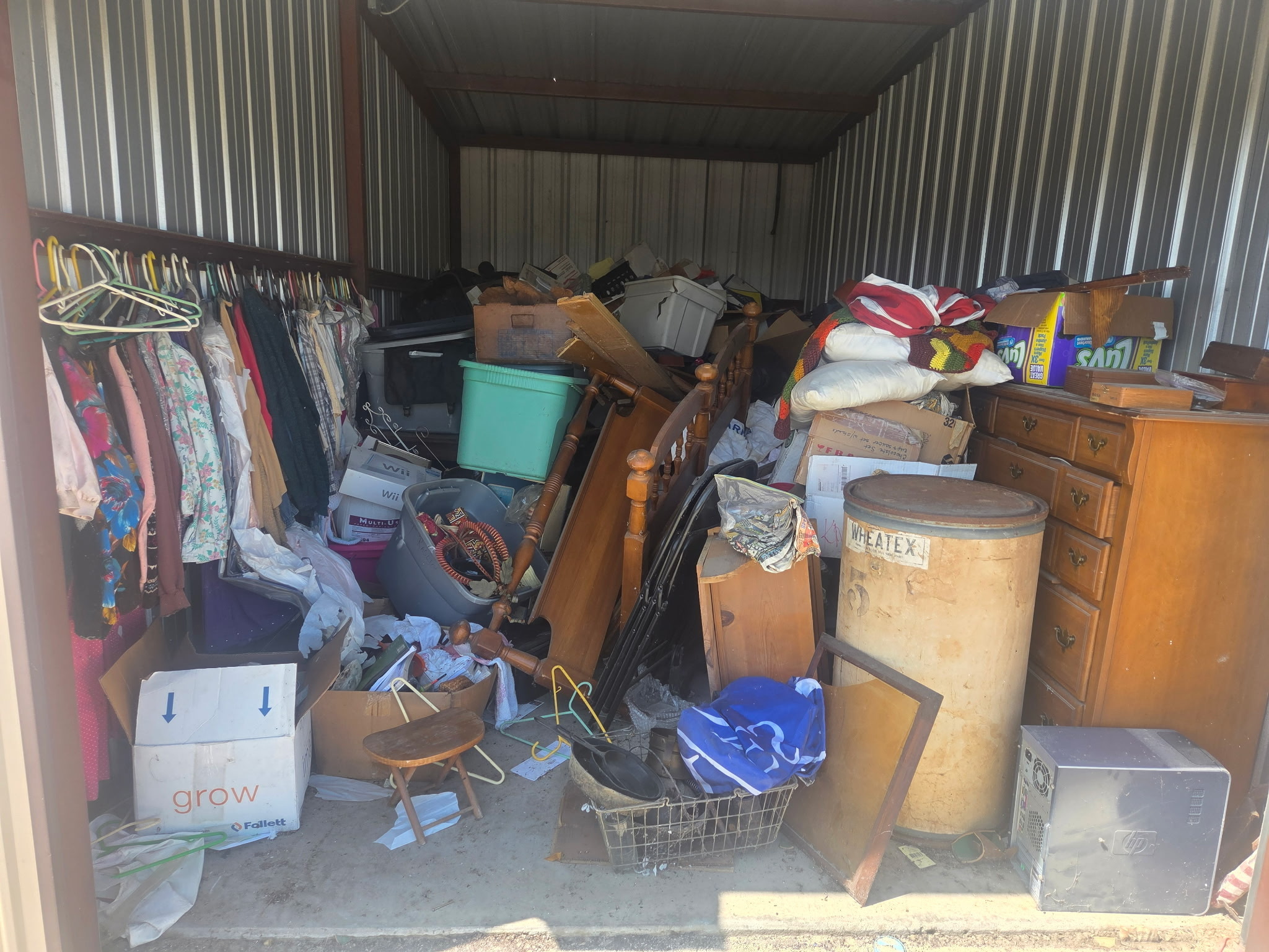 Royse City storage cleanout before work began